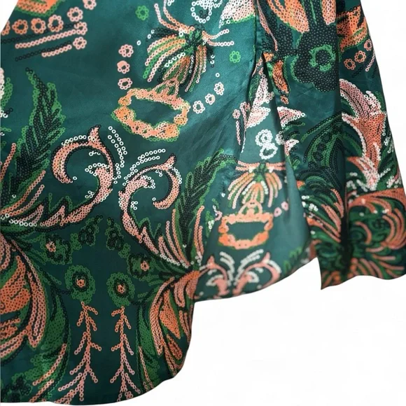 ✅ Sundayup satin midi green floral - Picture 5 of 6